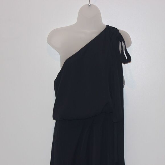 NWOT AMYLYNN One Shoulder  Satin Navy Blue Dress Women Size Medium - Picture 5 of 14